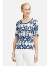 betty barclay γυναικεία βαμβακερή μπλούζα με πολύχρωμο pattern - 2060/2066 μπλε