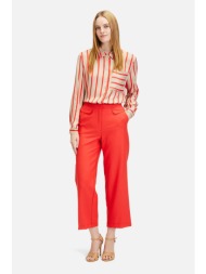betty barclay γυναικείο cropped παντελόνι μονόχρωμο με τσέπες - 6878/2411 κόκκινο
