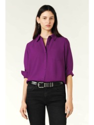ba&sh γυναικείο πουκάμισο loose fit με πιέτες στην πλάτη `μοnica` - 1e24moni μοβ