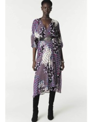 ba&sh γυναικείο midi φόρεμα με floral print `blake` - 1e24blak μοβ