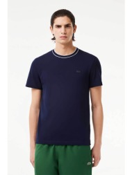 lacoste ανδρικό t-shirt πικέ με κεντημένο λογότυπο regular fit - th8174 μπλε σκούρο