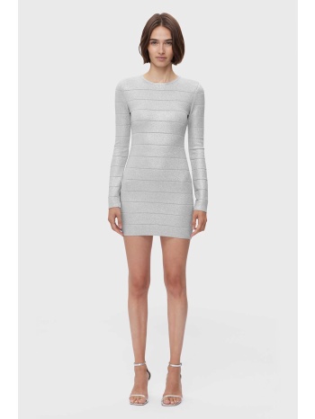 herve leger γυναικείο mini φόρεμα μεταλλιζέ `disco knit