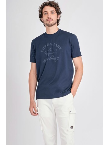 paul&shark ανδρικό t-shirt με logo print και στρογγυλή