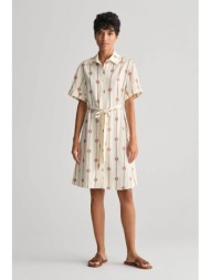 gant γυναικείο mini φόρεμα σεμιζιέ με all-over print slim fit - 4503321 μπεζ
