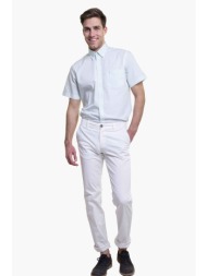 the bostonians ανδρικό chino παντελόνι μονόχρωμο slim fit - cn620522 λευκό