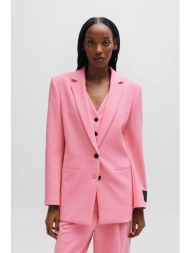 hugo boss γυναικείο σακάκι μονόχρωμο με τσέπες και contrast logo patch `aita` - 50504507 ροζ