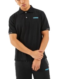 nautica ανδρική πόλο μπλούζα με logo patch - n7m01365 μαύρο