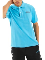 nautica ανδρική πόλο μπλούζα με logo patch - n7m01365 γαλάζιο