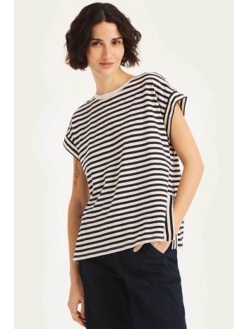 nautica γυναικείο t-shirt με ριγέ σχέδιο classic fit 