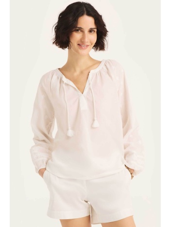 nautica γυναικεία μπλούζα με κεντήματα στα μανίκια classic