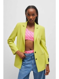 hugo boss γυναικείο σακάκι μονόχρωμο με τσέπες και contrast logo patch `aita` - 50504507 πράσινο ανο