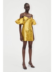 stine goya γυναικείο mini φόρεμα με balloon μανίκια `brera` - sg5549 χρυσό