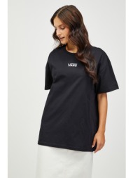 vans γυναικείο t-shirt μονόχρωμο με με κεντημένο λογότυπο oversized fit `flying v` - vn0a7yutblk1 μα
