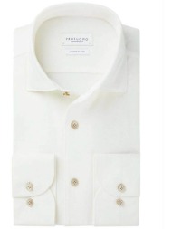 profuomo ανδρικό πουκάμισο japanese knitted slim fit - ppuh30053a λευκό