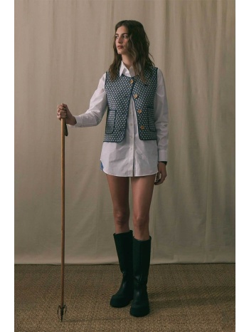 maison labiche γυναικείο μονόχρωμο πουκάμισο straight cut