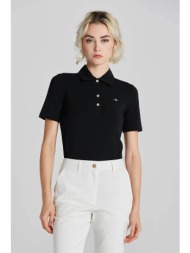 gant γυναικεία πόλο μπλούζα κοντομάνικη με κεντημένο λογότυπο slim fit - 4200871 μαύρο