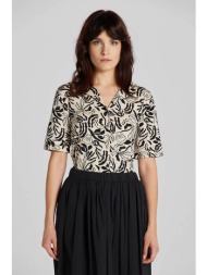 gant γυναικείο πουκάμισο με palm print slim fit - 4200875 μπεζ