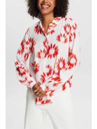 esprit γυναικείο πουκάμισο με all-over print relaxed fit - 014ee1f310 λευκό