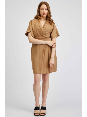 orsay γυναικείο mini φόρεμα wrap - 410250-080000 καμηλό
