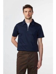 nn.07 ανδρική μπλούζα πόλο βαμβακερή μονόχρωμη με logo label στο πλάι `ross 3525` - 2423525274 μπλε 