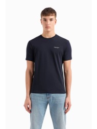 armani exchange ανδρικό t-shirt μονόχρωμο με logo print regular fit - 8nzt91z8h4z μπλε σκούρο