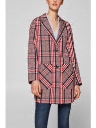 esprit γυναικείο παλτο-σακάκι με καρό print - 029ee1g010 κόκκινο