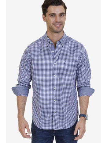 nautica ανδρικό πουκάμισο καρό gingham stretch poplin