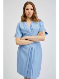 orsay γυναικείο mini φόρεμα μονόχρωμο με σχέδια με πτυχώσεις - 410250-520000 γαλάζιο