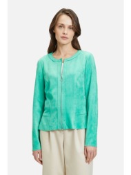 betty barclay γυναικείο jacket μονόχρωμη με suede υφή - 4337/1673 πράσινο tropical