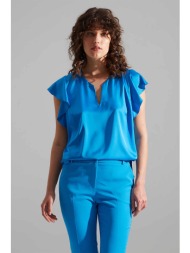 bill cost γυναικεία μπλούζα σατέν με βολάν στο μανίκι - 10-050434-0 μπλε ανοιχτό