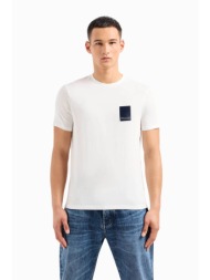 armani exchange ανδρικό t-shirt με contrast logo patch regular fit - 3dzthmzj8ez λευκό