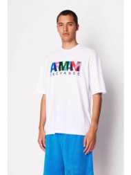 armani exchange ανδρικό t-shirt με πολύχρωμο logo print relaxed fit - 3dztkazjh4z λευκό