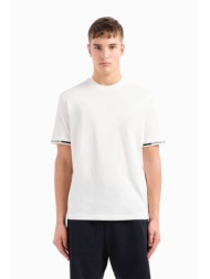 armani exchange ανδρικό t-shirt με logo tape στα μανίκια regular fit - 3dztlrzjlfz λευκό