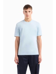 armani exchange ανδρικό t-shirt με logo tape στα μανίκια regular fit - 3dztlrzjlfz μπλε ανοιχτό