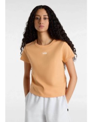 vans γυναικείο βαμβακερό t-shirt με contrast logo print μονόχρωμο `basic mini` - vn000jdqcr51 πορτοκ