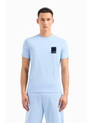armani exchange ανδρικό t-shirt με contrast logo patch regular fit - 3dzthmzj8ez μπλε ανοιχτό