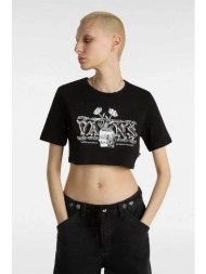 vans γυναικείο cropped t-shirt μονόχρωμο με contrast print και κεντημένο lettering `growing ideas cr
