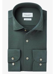 profuomo ανδρικό πουκάμισο japanese knitted slim fit - ppuh30053d κυπαρισσί