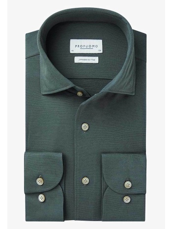 profuomo ανδρικό πουκάμισο japanese knitted slim fit 