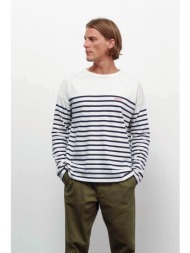 maison labiche ανδρικό πουλόβερ με ριγέ σχέδιο loose fit `montpar` - smmontparamour λευκό