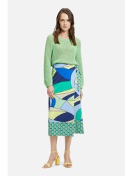 betty barclay γυναικεία midi φούστα με all-over prints και άνοιγμα μπροστά - 9355/2506 πολύχρωμο