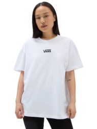 vans γυναικείο βαμβακερό t-shirt μονόχρωμο με contrast κεντημένο λογότυπο `flying v` - vn0a7yutwht1 
