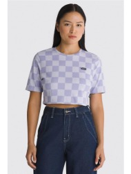 vans γυναικείο βαμβακερό t-shirt cropped με all-over checkerboard print `checker crew` - vn000gb5cr2