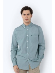 the bostonians ανδρικό πουκάμισο button down με μικροσχέδιο regular fit `chester poplin` - aap0016 π