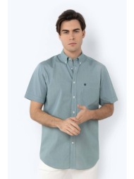 the bostonians ανδρικό κοντομάνικο πουκάμισο button down regular fit `chester poplin` - bap0016 πράσ
