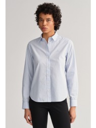 gant γυναικείο πουκάμισο button-up με καρό σχέδιο - 4300059 denim blue ανοιχτό