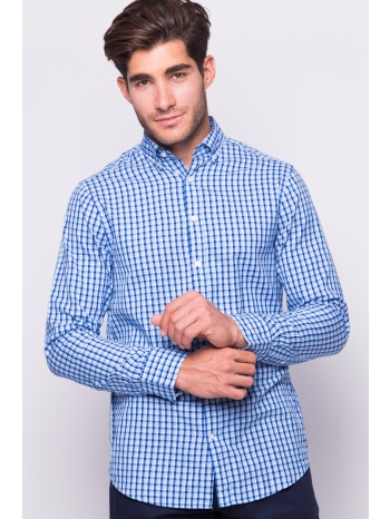 gant ανδρικό πουκάμισο με καρό σχέδιο - 3003730 μπλε