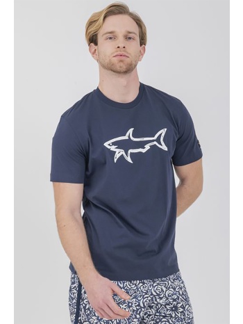 paul&shark ανδρικό t-shirt με shark print regular fit 