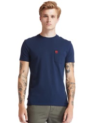 timberland ανδρικό t-shirt με απλικέ τσέπη στο στήθος ``dunstan river`` - tb0a2cqy4331 μπλε σκούρο