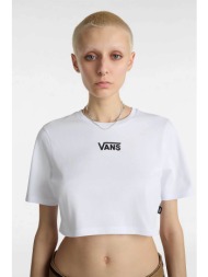 vans γυναικείο cropped t-shirt βαμβακερό μονόχρωμο με κεντημένο λογότυπο `flying v crew crop ii` - v
